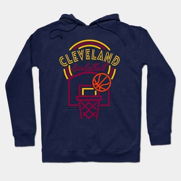 Neon Cleveland Basketball Hoodie by MulletHappens